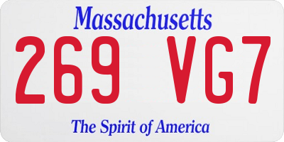 MA license plate 269VG7