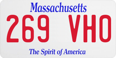 MA license plate 269VH0