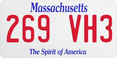 MA license plate 269VH3