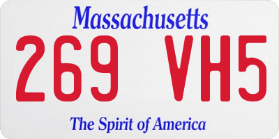 MA license plate 269VH5