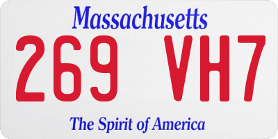 MA license plate 269VH7