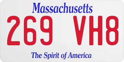 MA license plate 269VH8