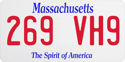 MA license plate 269VH9