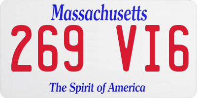 MA license plate 269VI6