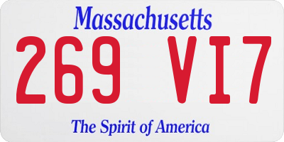 MA license plate 269VI7
