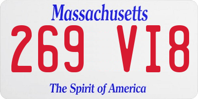 MA license plate 269VI8