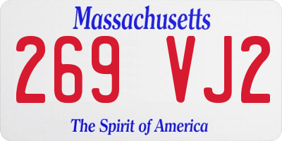 MA license plate 269VJ2