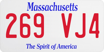 MA license plate 269VJ4