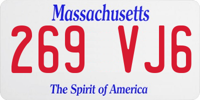 MA license plate 269VJ6