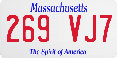 MA license plate 269VJ7