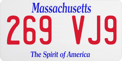 MA license plate 269VJ9