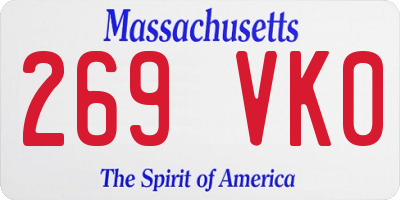 MA license plate 269VK0