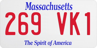 MA license plate 269VK1