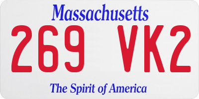 MA license plate 269VK2