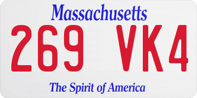 MA license plate 269VK4