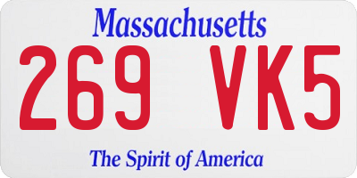 MA license plate 269VK5