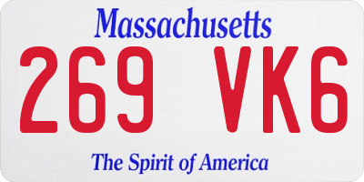 MA license plate 269VK6