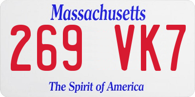 MA license plate 269VK7