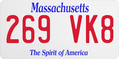 MA license plate 269VK8