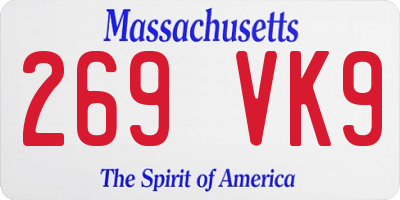 MA license plate 269VK9