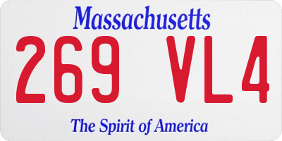 MA license plate 269VL4