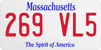 MA license plate 269VL5