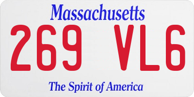 MA license plate 269VL6