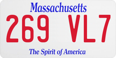 MA license plate 269VL7