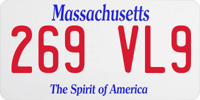 MA license plate 269VL9