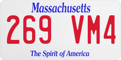 MA license plate 269VM4