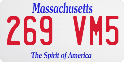 MA license plate 269VM5