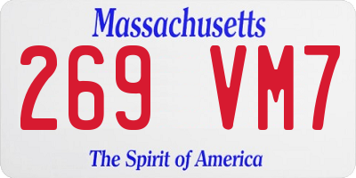 MA license plate 269VM7
