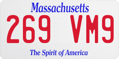 MA license plate 269VM9