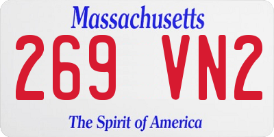 MA license plate 269VN2