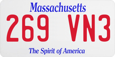 MA license plate 269VN3