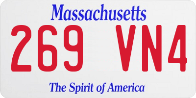 MA license plate 269VN4