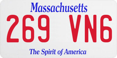 MA license plate 269VN6