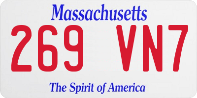 MA license plate 269VN7
