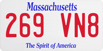 MA license plate 269VN8