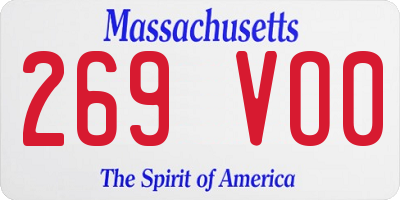 MA license plate 269VO0