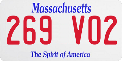 MA license plate 269VO2