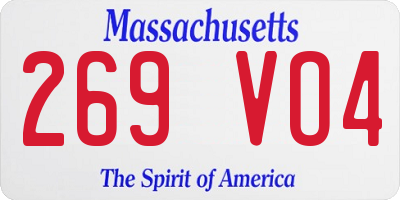 MA license plate 269VO4