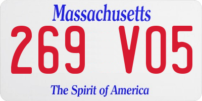 MA license plate 269VO5