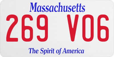 MA license plate 269VO6