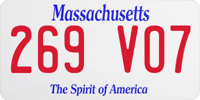 MA license plate 269VO7