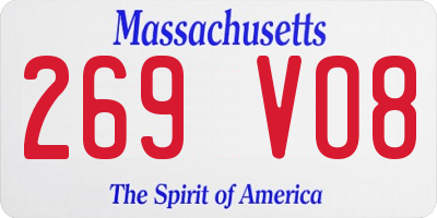 MA license plate 269VO8