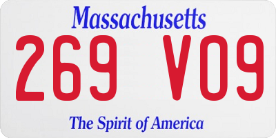 MA license plate 269VO9