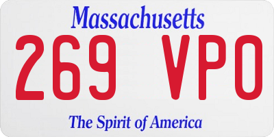 MA license plate 269VP0