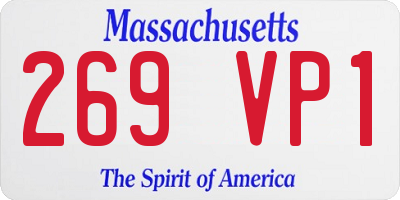 MA license plate 269VP1