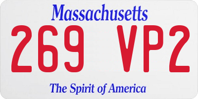 MA license plate 269VP2